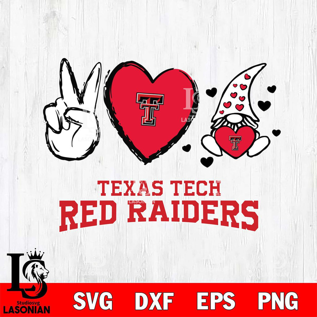Texas Tech Vector File Texas Tech Red Raiders Gnomes Peace & Love – lasoniansvg