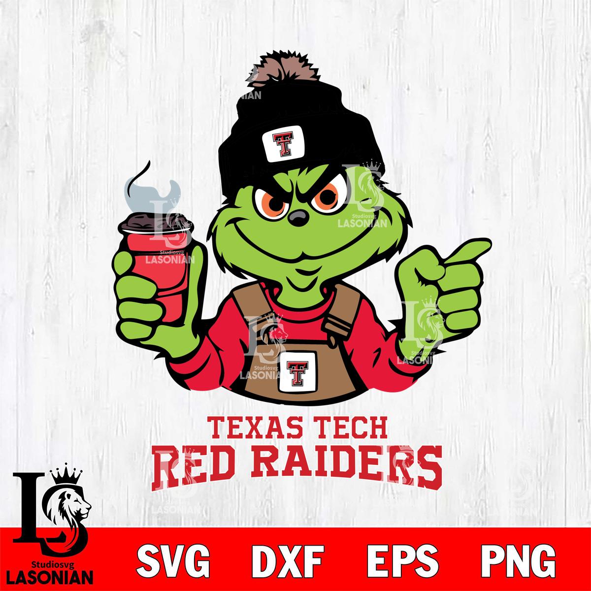 Texas Tech Red Raiders Grinch with coffee – lasoniansvg
