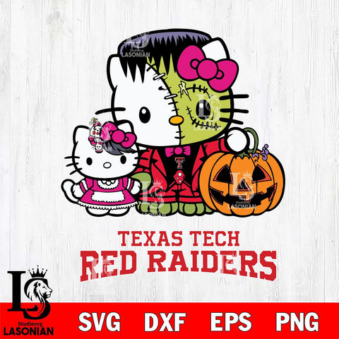 Texas Tech Red Raiders Hello Kitty Horror 10 Svg Eps Dxf Png File, Digital Download