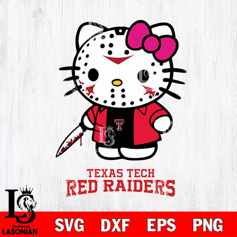 Texas Tech Red Raiders Hello Kitty Horror 3 Svg Eps Dxf Png File, Digital Download