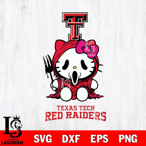 Texas Tech Red Raiders Hello Kitty Horror 4 Svg Eps Dxf Png File, Digital Download