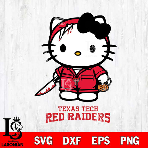 Texas Tech Red Raiders Hello Kitty Horror 5 Svg Eps Dxf Png File, Digital Download