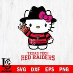 Texas Tech Red Raiders Hello Kitty Horror 6 Svg Eps Dxf Png File, Digital Download