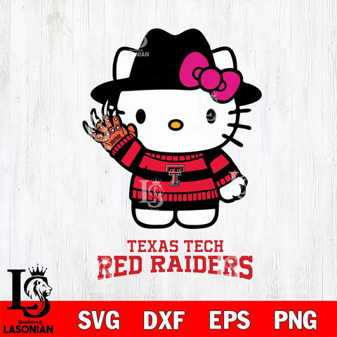 Texas Tech Red Raiders Hello Kitty Horror 6 Svg Eps Dxf Png File, Digital Download