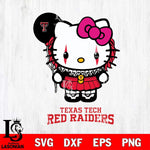 Texas Tech Red Raiders Hello Kitty Horror 7 Svg Eps Dxf Png File, Digital Download
