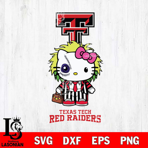 Texas Tech Red Raiders Hello Kitty Horror 8 Svg Eps Dxf Png File, Digital Download