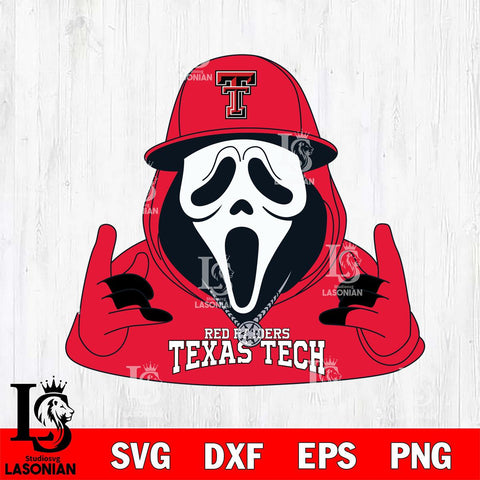 Texas Tech Red Raiders Horror Character Ghostface Sport Svg Eps Dxf Png File, NCAA svg, Digital Download, Instant Download