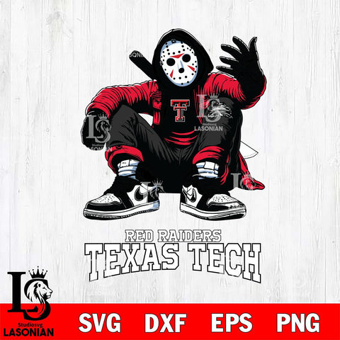 Texas Tech Red Raiders Jason Voorhees Halloween SVG Svg Eps Dxf Png File, Digital Download, Instant Download
