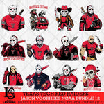 Texas Tech Red Raiders Jason Voorhees Horror Bundle 12 SVG Eps Dxf Png File, bundle NCAA svg, Digital Download, Instant Download