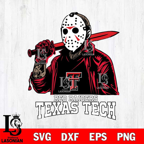 Texas Tech Red Raiders Jason Voorhees Horror Halloween Svg Eps Dxf Png File, NCAA svg, Digital Download, Instant Download