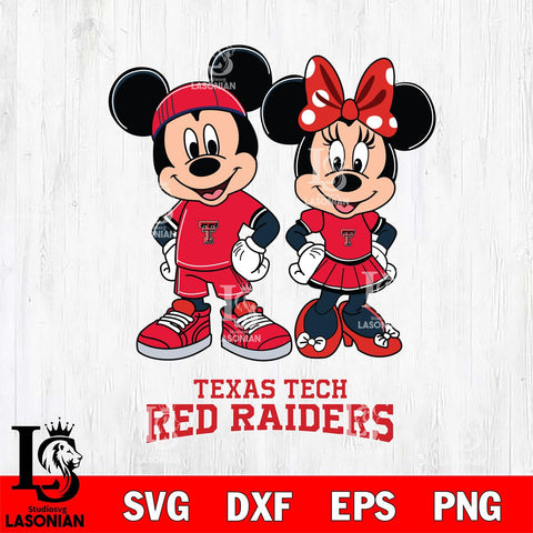 Texas Tech Red Raiders Mickey And Minnie Rugby Svg Eps Dxf Png File, NCAA svg , Digital Download , Instant Download, Cricut File