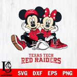 Texas Tech Red Raiders Mickey Minnie Mouse Football Sit Svg Eps Dxf Png File, NCAA svg , File Cut , Digital Download , Instant Download, Cut Svg Files