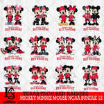 Texas Tech Red Raiders Mickey Minnie Mouse NCAA Bundle 12 Svg Eps Dxf Png File, Bundle NCAA svg , File Cut , Digital Download , Instant Download, Cut Svg Files