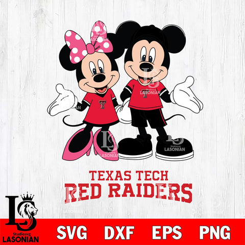 Texas Tech Red Raiders Mickey Minnie Mouse Sport Svg Eps Dxf Png File, NCAA svg , File Cut , Digital Download , Instant Download, Cut Svg Files