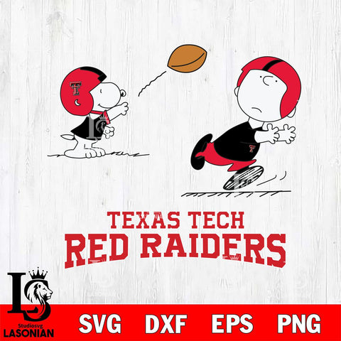 Texas Tech Red Raiders Peanuts play football SVG DXF EPS PNG FILE,Snoopy File Cut, NCAA Digital Download,Instant Download,Christmas Silhouette