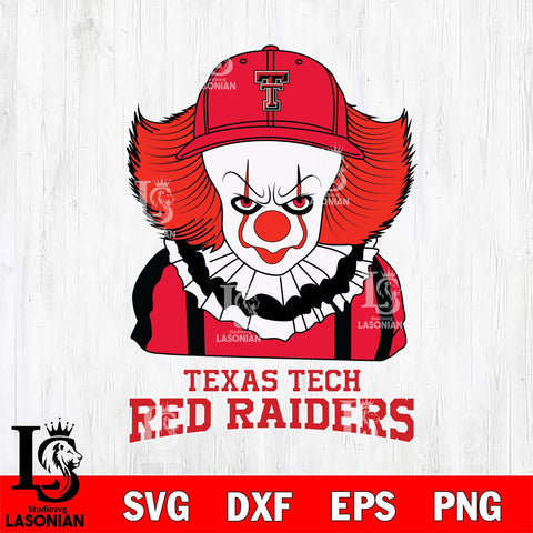 Texas Tech Red Raiders Pennywise Horror Sport 10 Svg Eps Dxf Png File, Digital Download