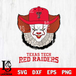 Texas Tech Red Raiders Pennywise Horror Sport 12 Svg Eps Dxf Png File, Digital Download