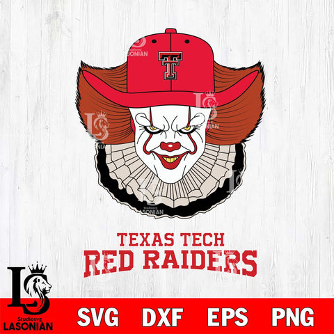 Texas Tech Red Raiders Pennywise Horror Sport 12 Svg Eps Dxf Png File, Digital Download