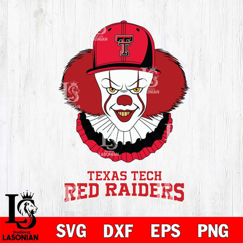 Texas Tech Red Raiders Pennywise Horror Sport 4 Svg Eps Dxf Png File, Digital Download