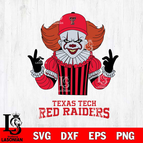 Texas Tech Red Raiders Pennywise Horror Sport 8 Svg Eps Dxf Png File, Digital Download