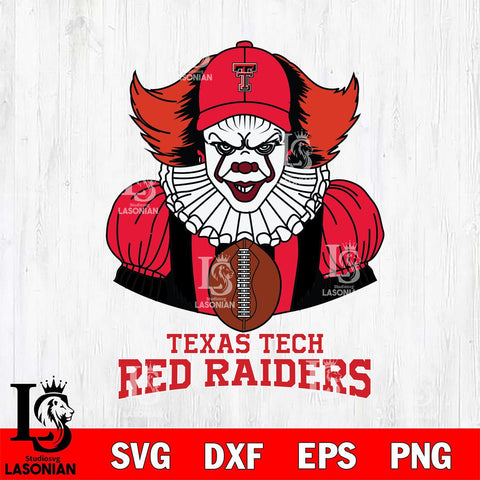 Texas Tech Red Raiders Pennywise Horror Sport 9 Svg Eps Dxf Png File, Digital Download
