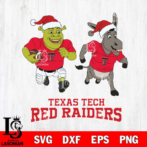 Texas Tech Red Raiders Shrek and Donkey Football Cricut,Christmas SVG DXF EPS PNG FILE, NCAA Digital Download,Instant Download, Silhouette