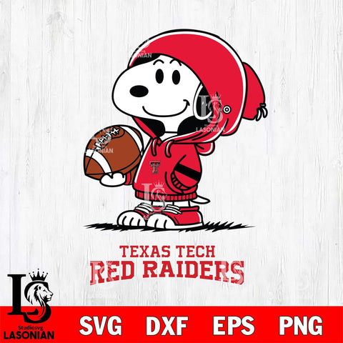 Texas Tech Red Raiders Snoopy Football Svg Eps Dxf Png File, NCAA svg , Digital Download , Instant Download, Cricut File