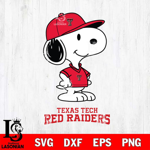Texas Tech Red Raiders Snoopy Football sport SVG DXF EPS PNG FILE,Snoopy File Cut, NCAA Digital Download,Instant Download,Christmas Silhouette