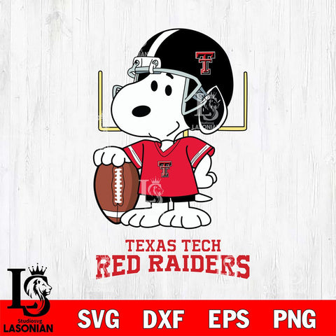 Texas Tech Red Raiders Snoopy Player Football SVG DXF EPS PNG FILE,Snoopy File Cut, NCAA Digital Download,Instant Download,Christmas Silhouette