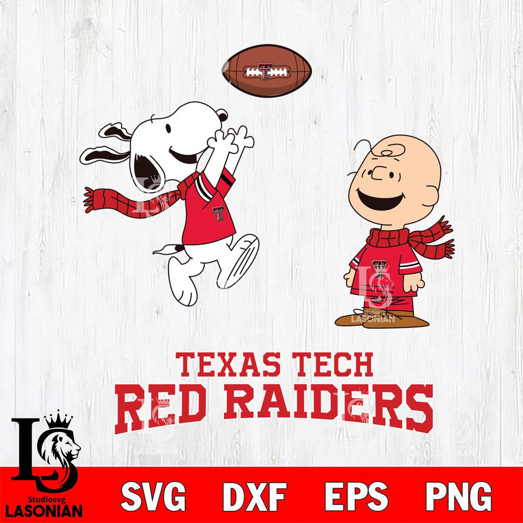 Texas Tech Red Raiders Snoopy & Charlie Brown Football – lasoniansvg