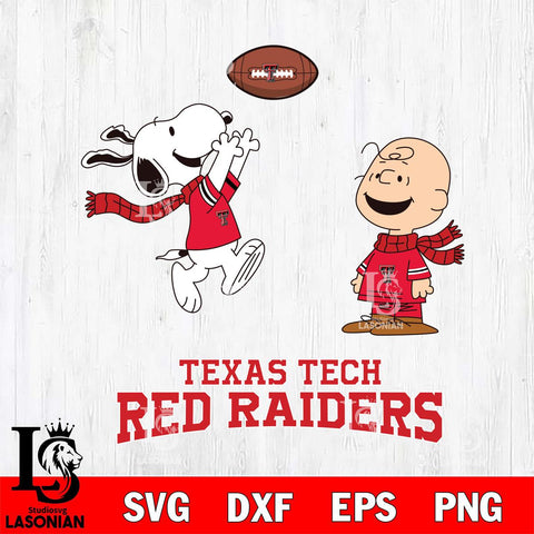 Texas Tech Red Raiders Snoopy & Charlie Brown Football Cricut,Christmas SVG DXF EPS PNG FILE, NCAA Digital Download,Instant Download, Silhouette
