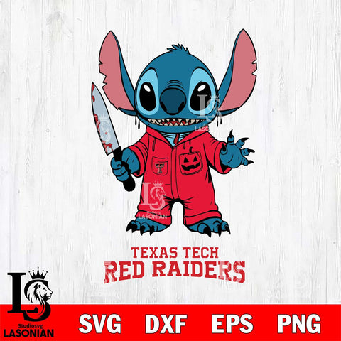 Texas Tech Red Raiders Stitch Horror 2 Svg Eps Dxf Png File, NCAA svg, Digital Download, Instant Download