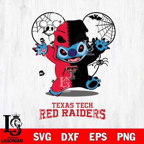 Texas Tech Red Raiders Stitch Horror Halloween 2 Svg Eps Dxf Png File, Digital Download, Instant Download