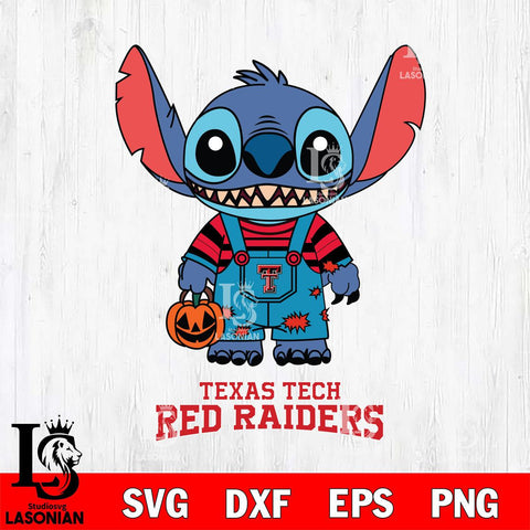 Texas Tech Red Raiders Stitch Horror Halloween Svg Eps Dxf Png File, NCAA svg, Digital Download, Instant Download