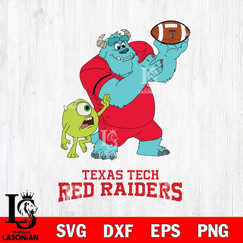 Texas Tech Red Raiders Sully & Mike Football Cricut,Christmas SVG DXF EPS PNG FILE, NCAA Digital Download,Instant Download, Silhouette