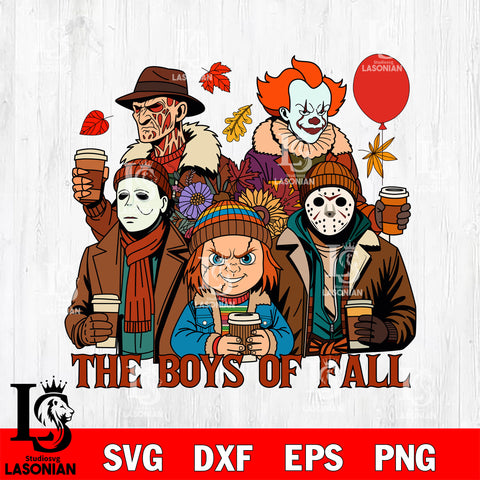 The Boys Of Fall Horror Friends SVG DXF EPS PNG FILE, Halloween File Cut, Digital Download,Instant Download, Silhouette,Horror Cricut