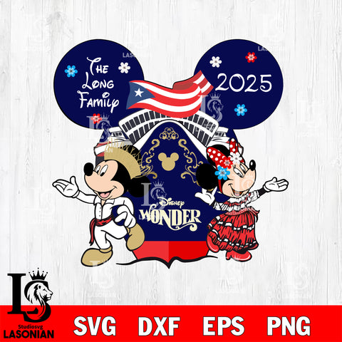 The Long Family 2025 Disney Cruise Puerto Rico Svg Eps Dxf Png File, Digital Download ,Instant Download, Cricut File
