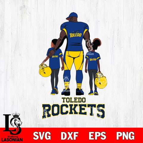 Toledo Rockets 3 Father and son Rugby SVG DXF EPS PNG FILE,NCAA SVG, Father day Digital Download,Instant Download, Silhouette