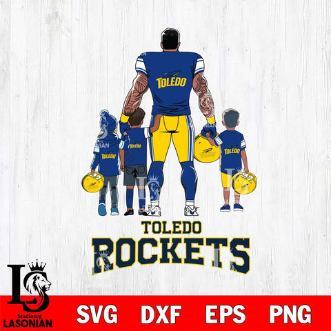 Toledo Rockets 4 Father and son Rugby SVG DXF EPS PNG FILE,NCAA SVG, Father day Digital Download,Instant Download, Silhouette