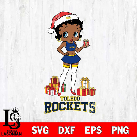 Toledo Rockets Betty Boop Christmas Gift File Cut, NCAA SVG DXF EPS PNG PDF File, Digital Download , Criucut , Silhouette