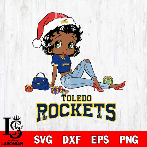 Toledo Rockets Betty Boop Christmas Packing File Cut, NCAA SVG DXF EPS PNG PDF File, Digital Download , Criucut , Silhouette