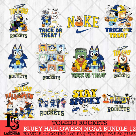 Toledo Rockets Bluey Halloween NCAA 12 SVG Eps Dxf Png File, Bundle NCAA svg, Digital Download, Instant Download