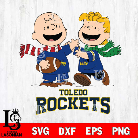 Toledo Rockets Charlie Brown & Linus Football Cricut,Christmas SVG DXF EPS PNG FILE, NCAA Digital Download,Instant Download, Silhouette