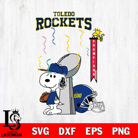 Toledo Rockets Charlie Brown and Snoopy Super Bowl Svg Eps Dxf Png File, NCAA svg , Digital Download , Instant Download, Cricut File