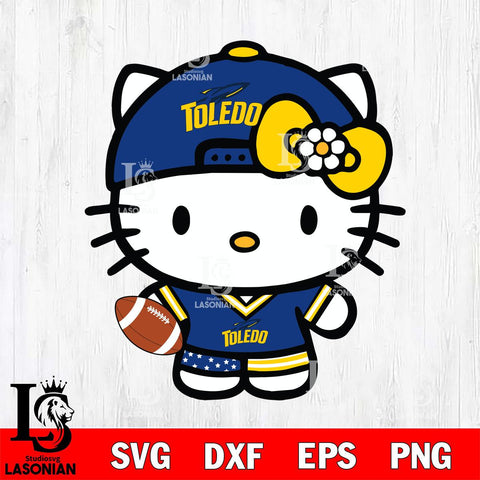 Toledo Rockets Cute Hello Kitty Football 10 Svg Eps Dxf Png File, NCAA svg, Digital Download, Instant Download
