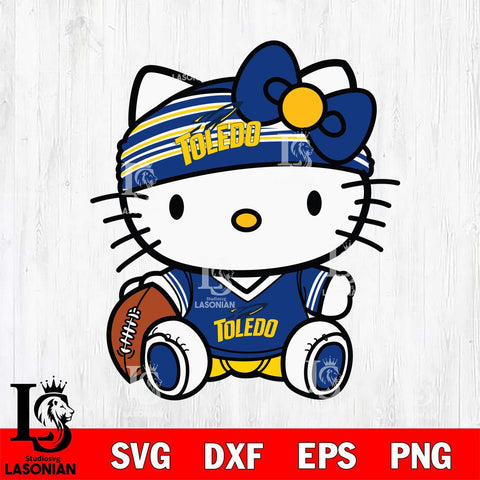 Toledo Rockets Cute Hello Kitty Football 12 Svg Eps Dxf Png File, NCAA svg, Digital Download, Instant Download