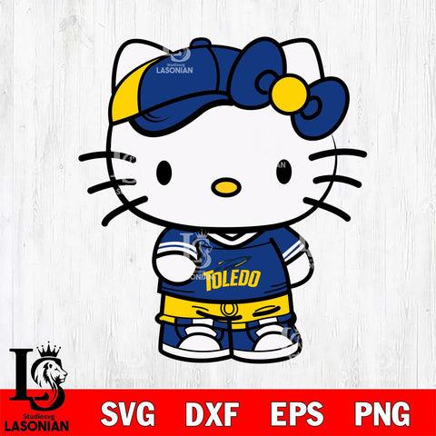 Toledo Rockets Cute Hello Kitty Football 2 Svg Eps Dxf Png File, NCAA svg, Digital Download, Instant Download