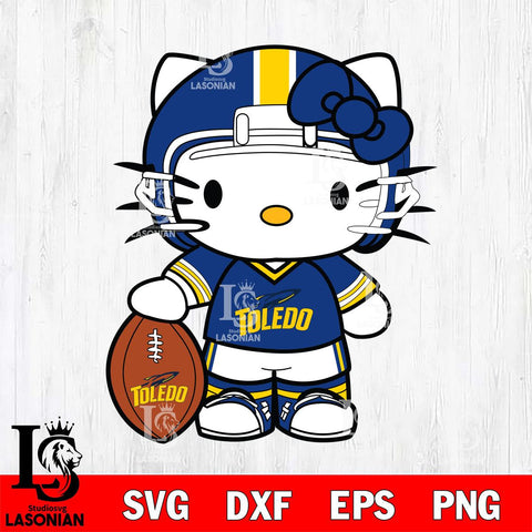 Toledo Rockets Cute Hello Kitty Football 3 Svg Eps Dxf Png File, NCAA svg, Digital Download, Instant Download