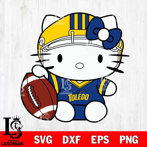 Toledo Rockets Cute Hello Kitty Football 5 Svg Eps Dxf Png File, NCAA svg, Digital Download, Instant Download