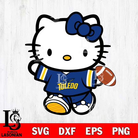 Toledo Rockets Cute Hello Kitty Football 7 Svg Eps Dxf Png File, NCAA svg, Digital Download, Instant Download